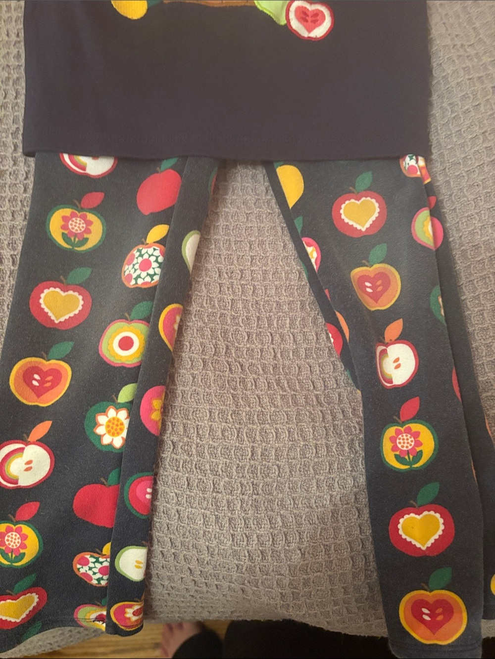 Gymboree Navy Shirt and Pant Set with Bear & Apple Print - Picture 3 of 5